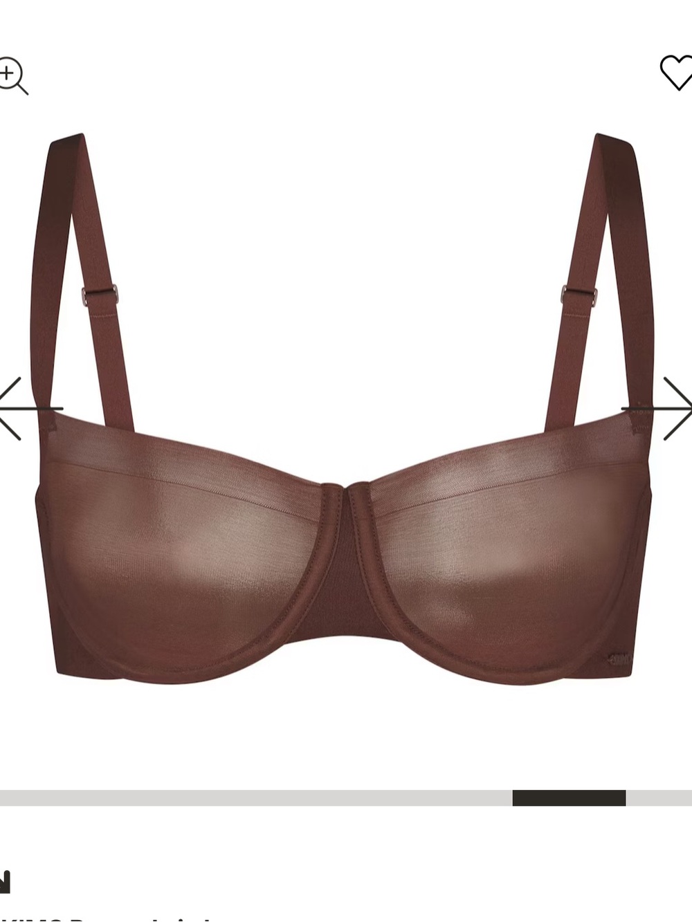 SKIMS no show molded unlined balconette bra brand new with tags 32DDD brown